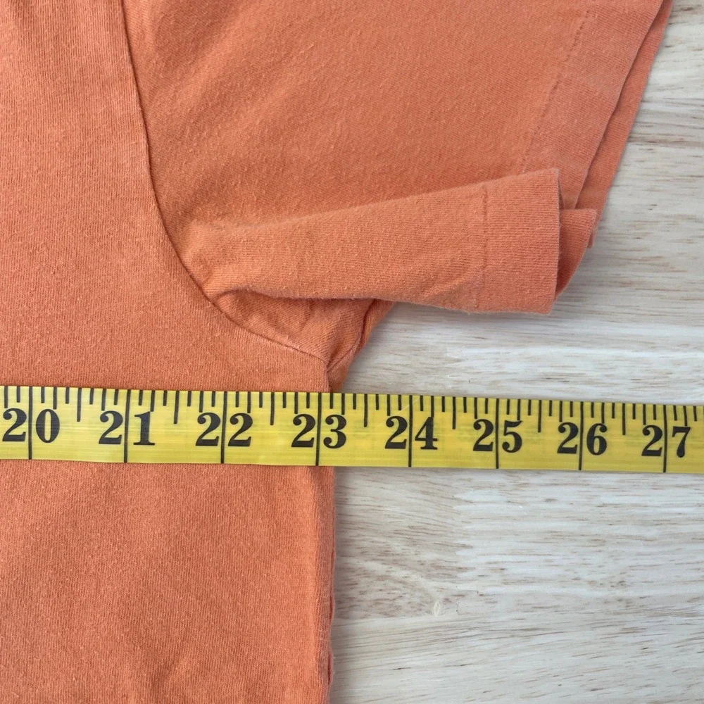 Polo‎ Ralph Lauren Mens V-Neck T-Shirt Orange Cotton Short Sleeve Pony Logo L